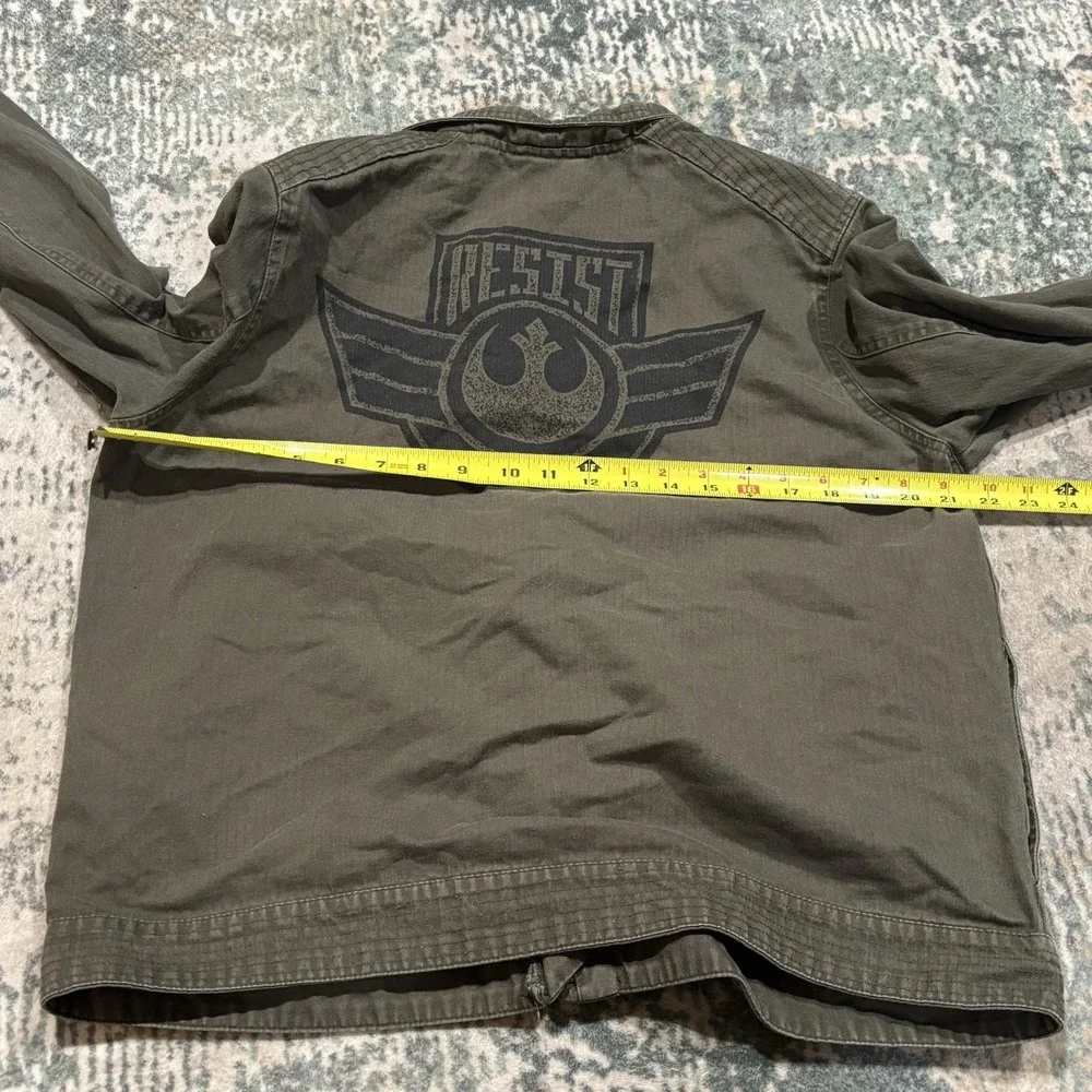 Star Wars Galaxy's Edge Resistance Logo Jacket Black Spire Outpost Size Large